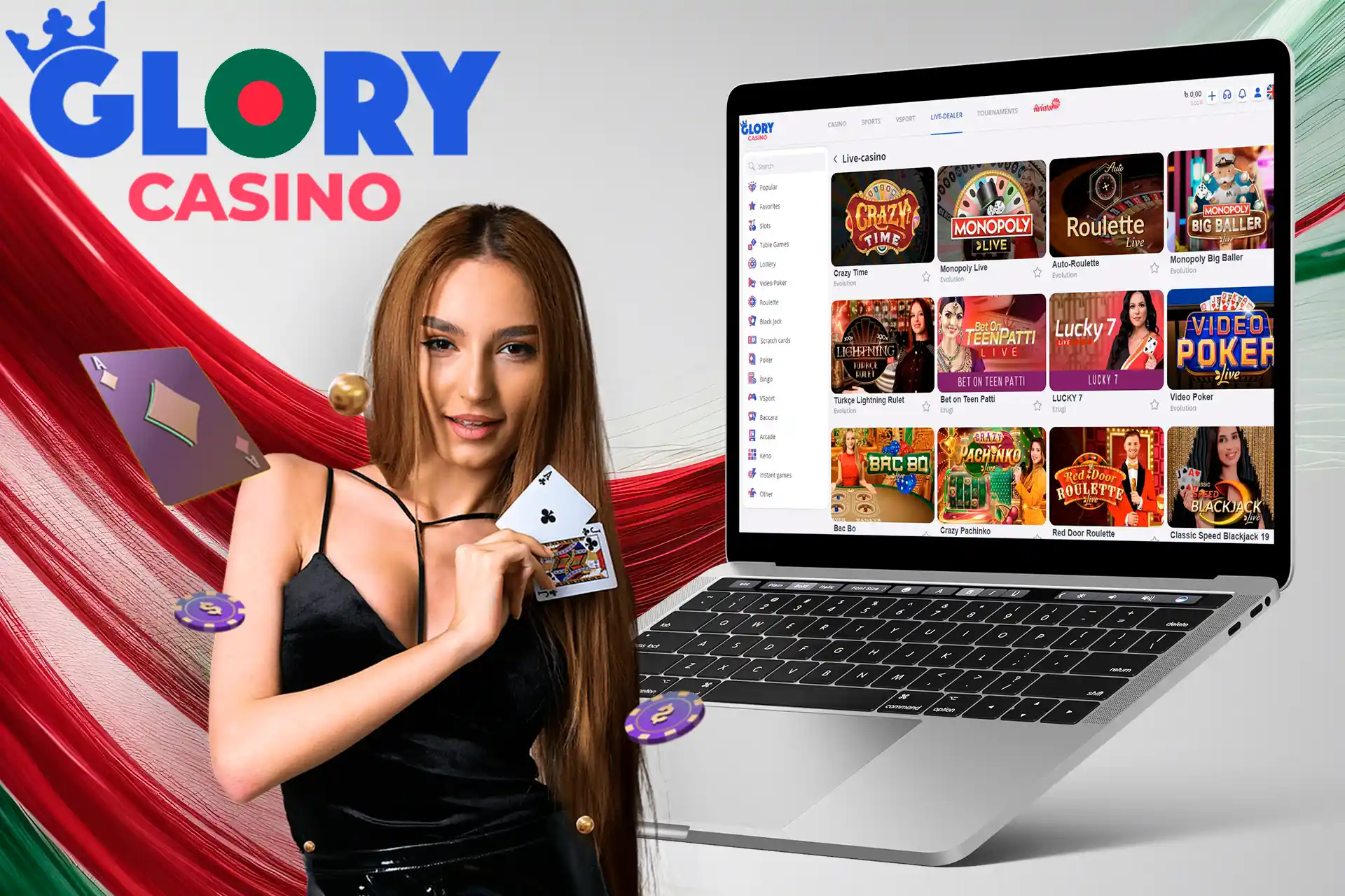 Gambling at Live Casino at Glory Casino গৌরব ক্যাসিনো Bangladesh